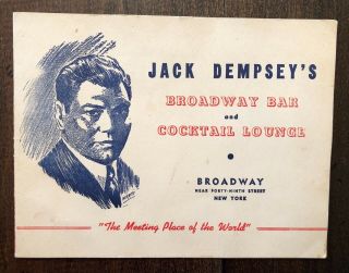 Jack Dempsey Restaurant Souvenir Photo And Autographed Postcard - Signed