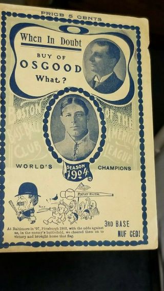 1904 Boston Red Sox Program / Scorecard