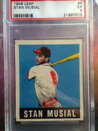 1948 Leaf Stan Musial Rookie Rc 4 Psa 5