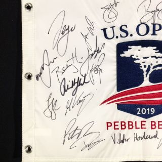 2019 US Open Championship Field Signed Flag Jordan Spieth Phil Mickelson U.  S. 2