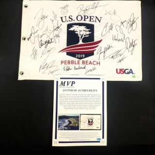 2019 US Open Championship Field Signed Flag Jordan Spieth Phil Mickelson U.  S. 7