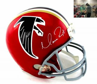 Matt Ryan Autographed/signed Atlanta Falcons Throwback Full Size Nfl Red Helmet