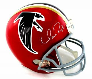 Matt Ryan Autographed/Signed Atlanta Falcons Throwback Full Size NFL Red Helmet 2