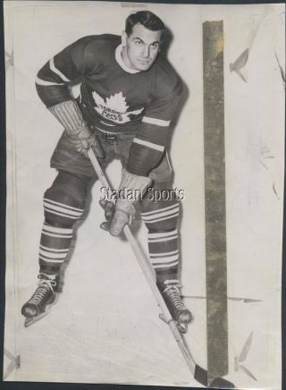 Vintage Syl Apps Press Photo 1951 Toronto Maple Leafs Nhl Hockey Pic