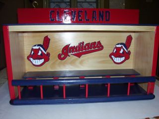Cleveland Indians Bobble Heads Display Case With Chief Wahoo
