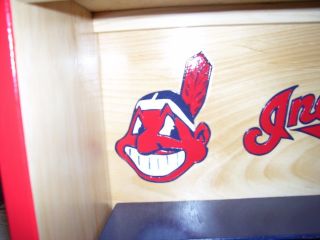 Cleveland Indians Bobble heads display case with Chief Wahoo 4
