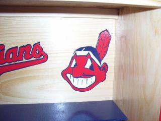 Cleveland Indians Bobble heads display case with Chief Wahoo 6