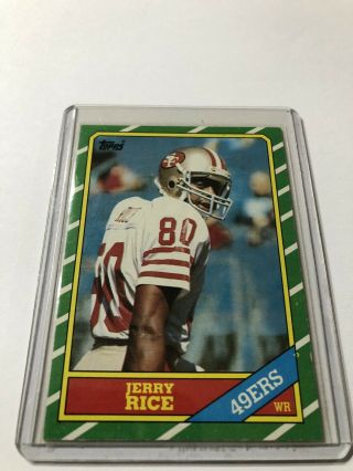 Jerry Rice Rc 1986 Topps Card 161 Hof