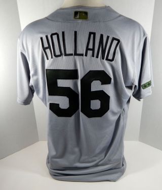 2018 St.  Louis Cardinals Greg Holland 56 Game Issued Grey Memorial Day Jersey
