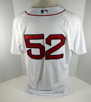 2018 Boston Red Sox Carlos Febles 52 Game Issued White Patriots Day Jersey