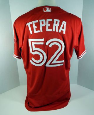 2018 Toronto Blue Jays Ryan Tepera 52 Game Issued Red Canada Day Jersey 32