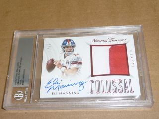 2015 National Treasures Eli Manning Autograph/auto Jersey Patch Giants 5/5 Bgs