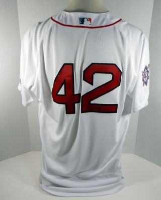 2018 Boston Red Sox Tim Hyers 42 Game Sign White Jackie Robinson Jersey
