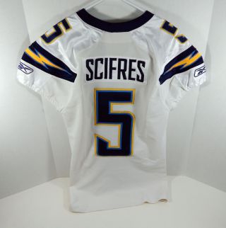 2010 San Diego Chargers Mike Scifres 5 Game White Jersey