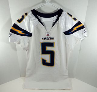 2010 San Diego Chargers Mike Scifres 5 Game White Jersey 2