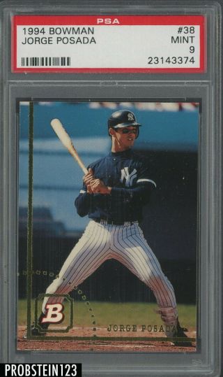 1994 Bowman 38 Jorge Posada York Yankees Rc Rookie Psa 9