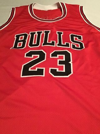 Michael Jordan Chicago Bulls Signed Red Jersey GAA Certified 30155 Sz XL 5
