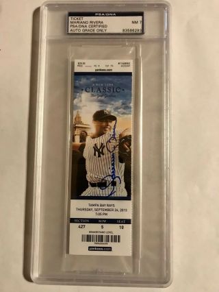 Mariano Rivera Signed Final Game Full Ticket Sep.  26,  2013 Rivera Image On Tkt