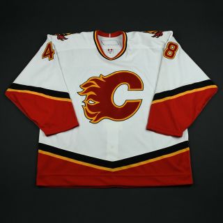 2006 - 07 Thomas Bellemare Calgary Flames Game Issued Hockey Jersey Reebok Meigray