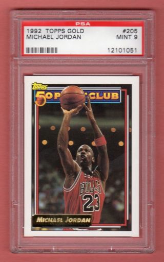 Michael Jordan 1992 - 93 Topps Gold 50 Point Club Psa 9 Chicago Bulls