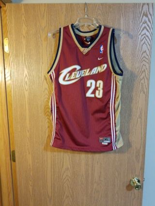 Lebron James 23 Cleveland Cavaliers Nike Sewn Jersey Youth Xl/adult S