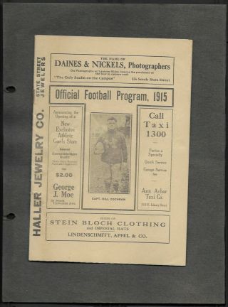 Oct.  16,  1915 University of Michigan vs.  Case Football Program 2