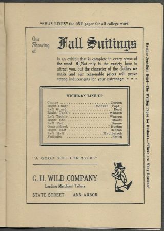 Oct.  16,  1915 University of Michigan vs.  Case Football Program 3