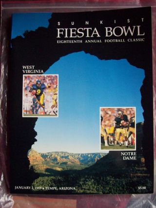 West Virginia Vs Notre Dame 1989 Fiesta Bowl College Football Program
