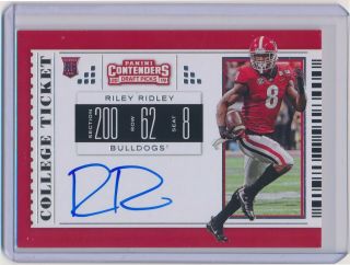 2019 Panini Contenders Draft Riley Ridley On Card Auto