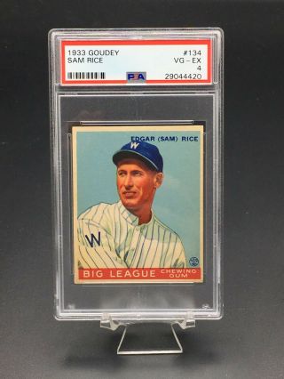 1933 Goudey Baseball Sam Rice Hof Psa Vg - Ex 4 134 Washington Senators