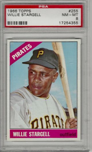1966 Topps Willie Stargell 255 Psa 8 Nm - Mt Pittsburgh Pirates High - End Beauty