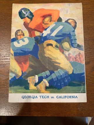 1929 Rose Bowl Program Georgia Tech Vs.  California Colored Version