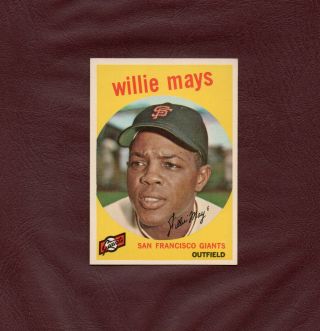 1959 Topps Willie Mays Baseball Card 50 Phenomenal Card No Creases Wow
