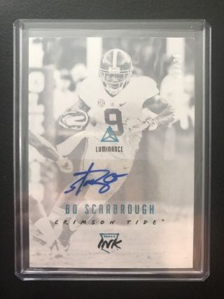 Bo Scarbrough Rookie Autograph 2018 Luminance Auto Parallel /25 Alabama Cowboys