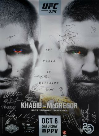 Ufc 229 Nurmagomedov Vs.  Mcgregor Signed 27 " X 39 " 22 - Signature Fight Poster