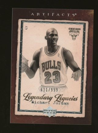 2007 - 08 Upper Deck Artifacts Legendary Michael Jordan Bulls Hof /999