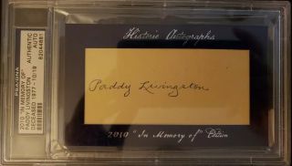 Paddy Livingston 2010 " In Memory Of " Signed Autographed Psa/dna Historic Autos