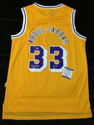 Kareem Abdul - Jabbar Signed Los Angeles Lakers Basketball Jersey " Hof 95 " Beckett