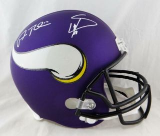 Stefon Diggs & Adam Thielen Autographed Vikings F/s Helmet - Jsa W Auth White