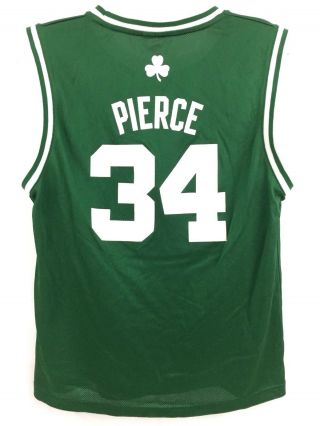 Adidas Paul Pierce Youth Jersey 34 Boston Celtics Green Nba Basketball L 14 - 16