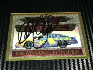 Dale Earnhardt Signed Winston 20th Anniversary 1986 Champion Wrangler 3 Card