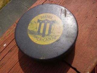 Seattle Americans Whl 1957 Season Game Hockey Puck Pro Hockey League