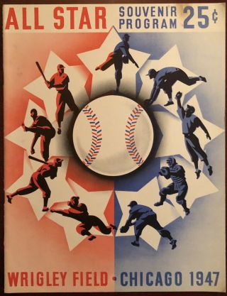 1947 Mlb Baseball All - Star Game Program Chicago Cubs Wrigley