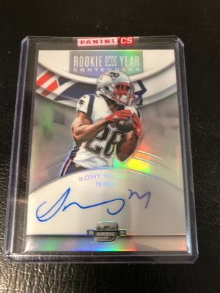 Sony Michel Patriots 2018 Panini Contenders Rookie Of The Year Autograph Rc