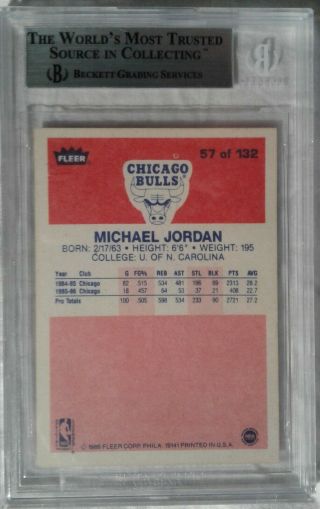 1986 - 1987 Fleer Michael Jordan Rookie 57 (BGS 8.  5) Centering and Edges 9.  0 2