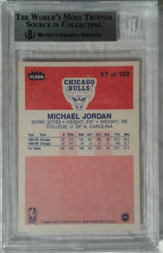 1986 - 1987 Fleer Michael Jordan Rookie 57 (BGS 8.  5) Centering and Edges 9.  0 3