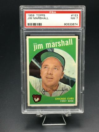 1959 Topps Baseball Jim Marshall Psa Nm 7 153 Chicago Cubs