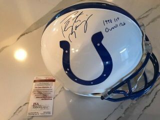Peyton Manning Signed Auto Full - Size Proline Colts Rookie Helmet Jsa Witness