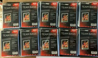 1000 Ultra Pro Team Bags 10 Bags Resealable Strip Acid No Pvc
