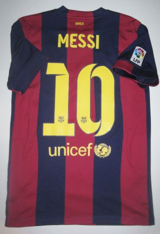 2014 - 2015 Nike Fc Barcelona Lionel Messi Home Jersey Shirt Maglia Kit Argentina